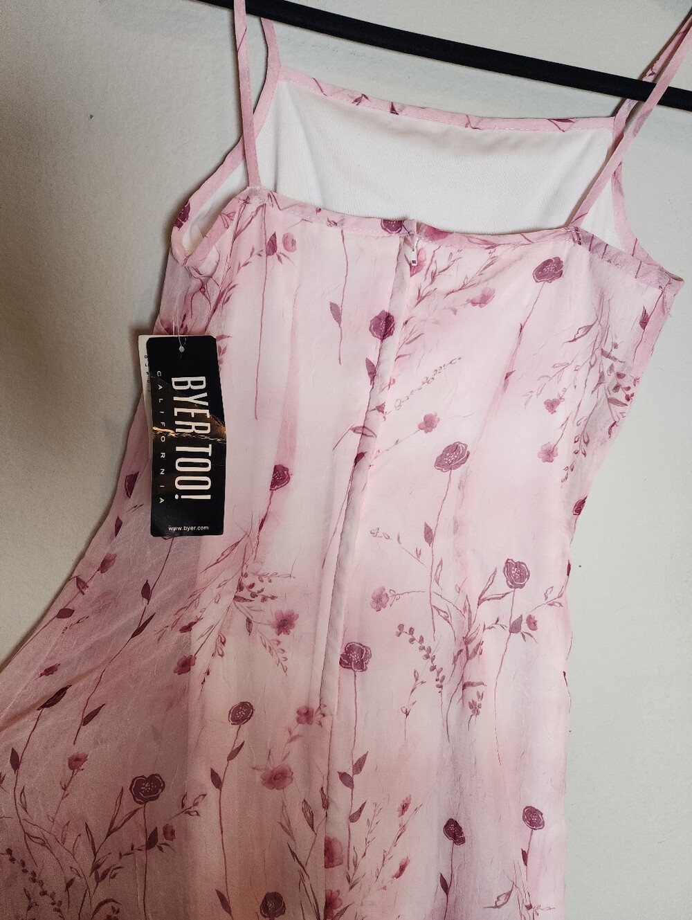 NWT Vtg 90s Y2K Byer Too! California Mini Dress Pink Purple Floral Size 7 - Picture 13 of 15